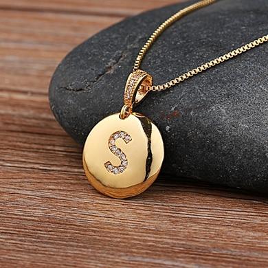 Women's Initial Letter Round Necklace - Hautefull