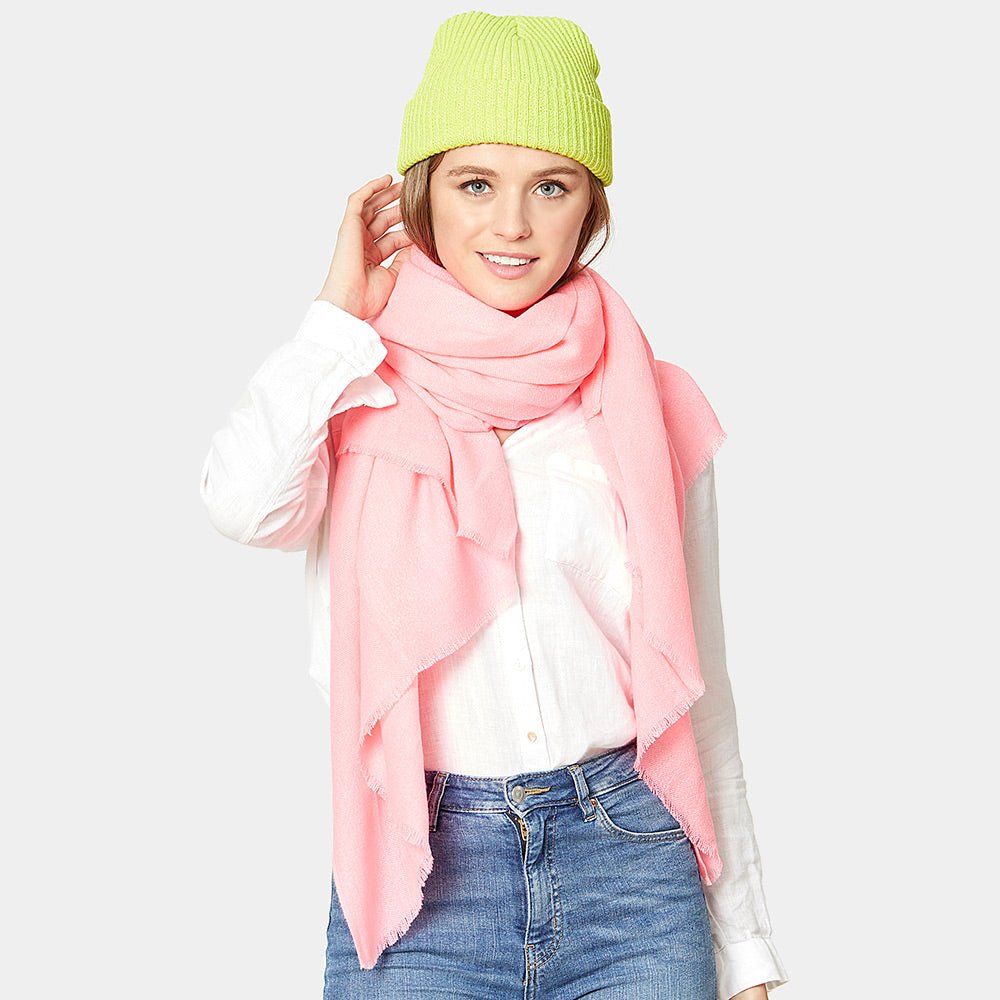 Women's Solid Scarf Pink - Hautefull