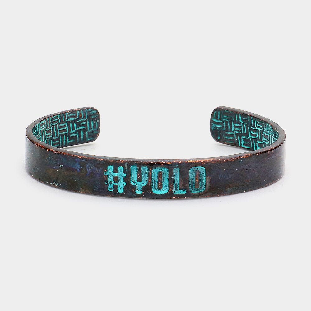 "YOLO " Metal Cuff Bracelet - Hautefull