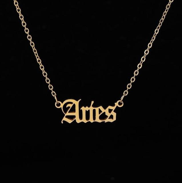 Zodiac Sign Letter Necklace - Hautefull