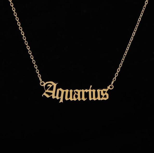 Zodiac Sign Letter Necklace - Hautefull