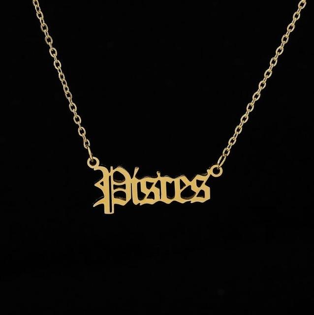 Zodiac Sign Letter Necklace - Hautefull